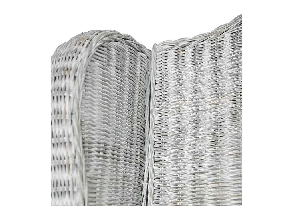 Canapé avec coussin Gris Rotin naturel et lin