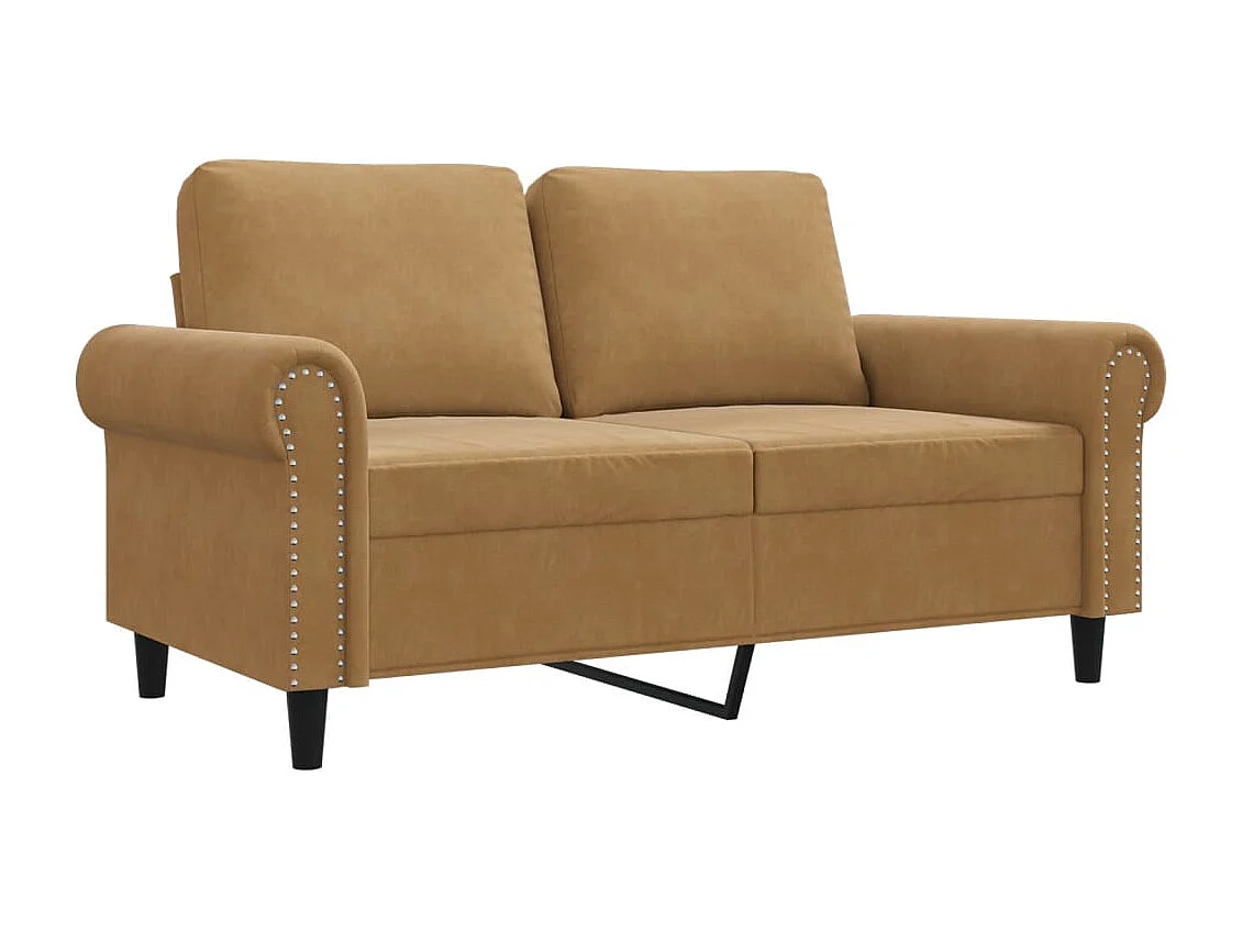 Tweezitsbank 120 cm fluweel bruin