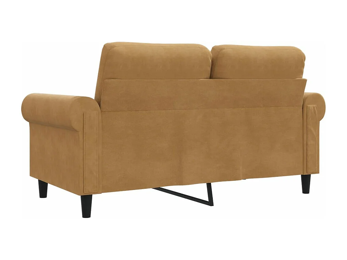 Tweezitsbank 120 cm fluweel bruin