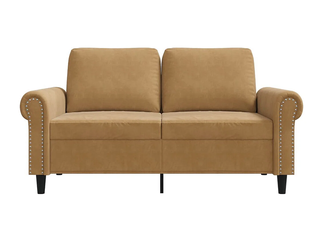 Canapé à 2 places Marron 120 cm Velours