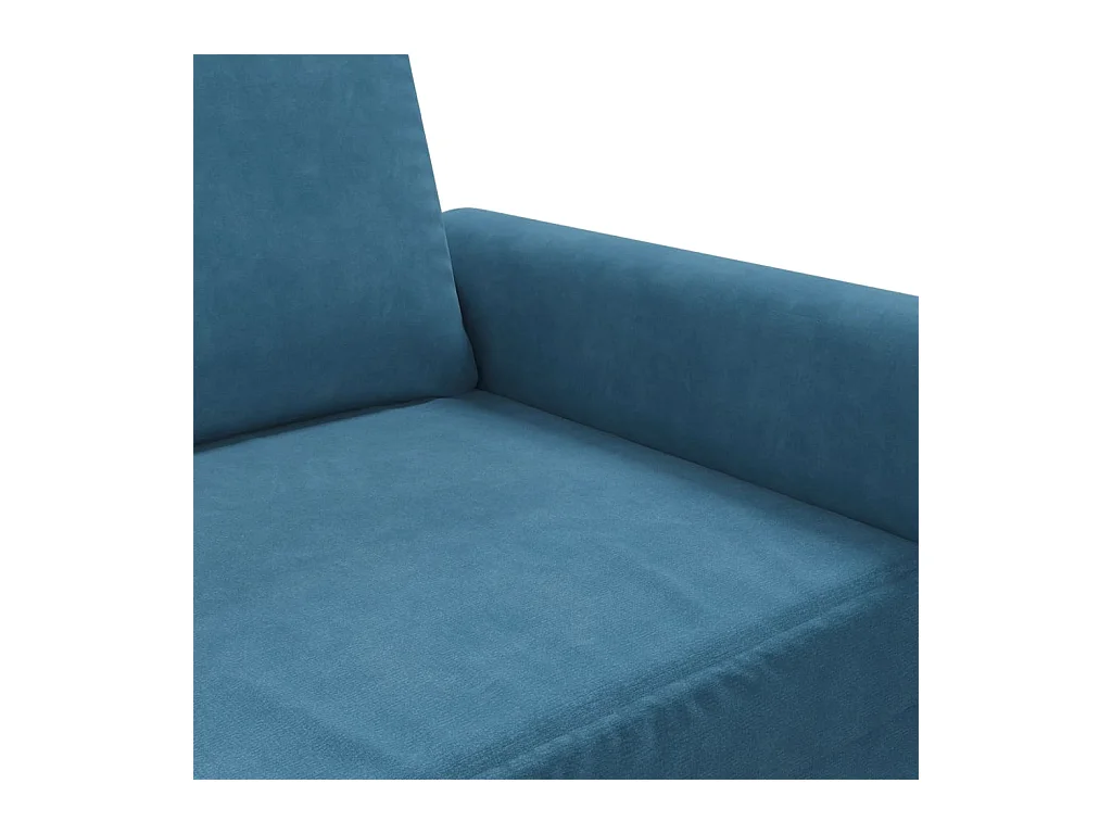 Canapé à 2 places Bleu 120 cm Velours