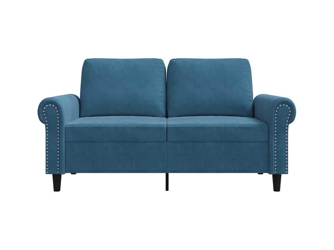Canapé à 2 places Bleu 120 cm Velours