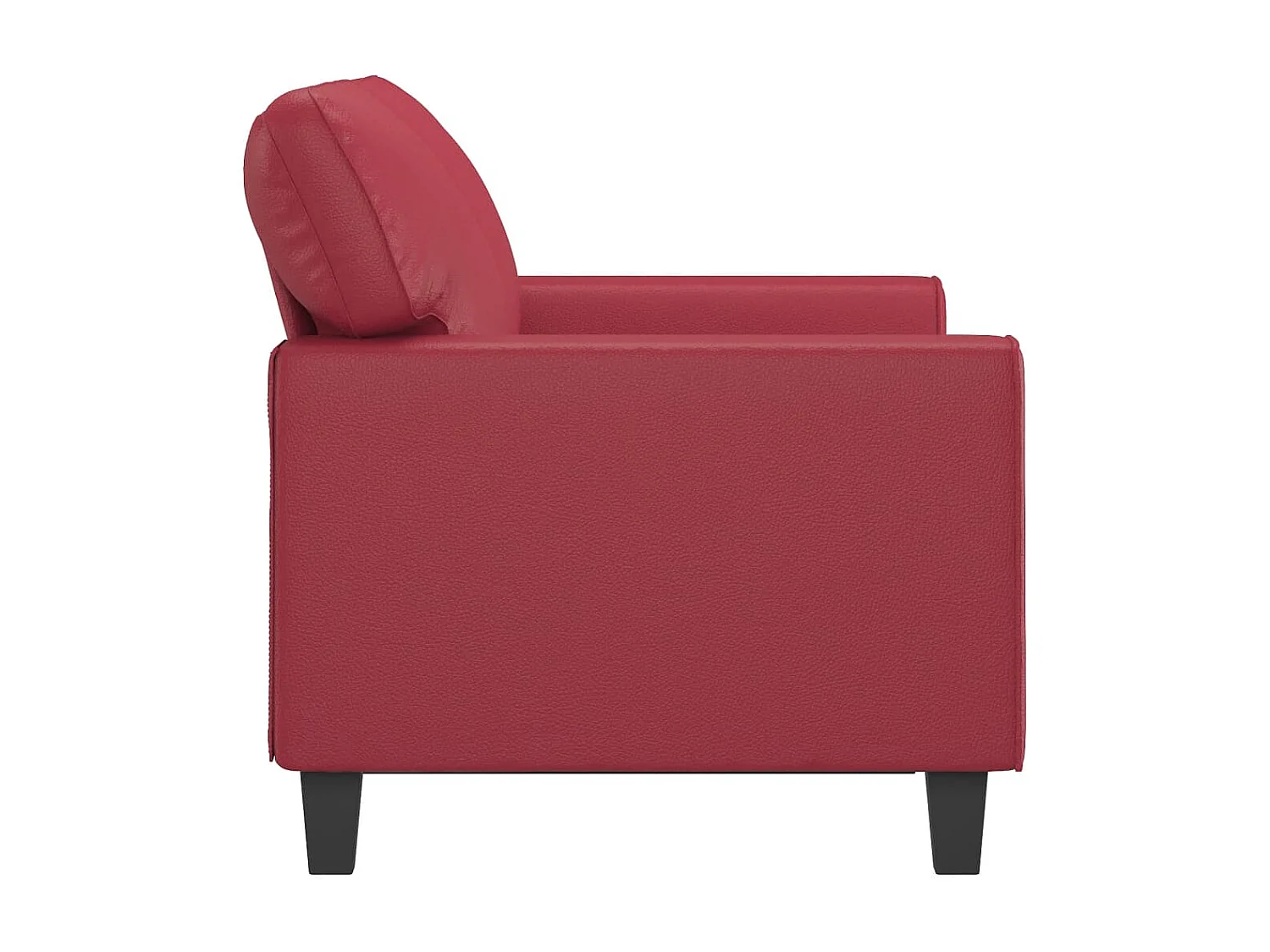 Sofá de 2 lugares 120 cm couro artificial vermelho tinto