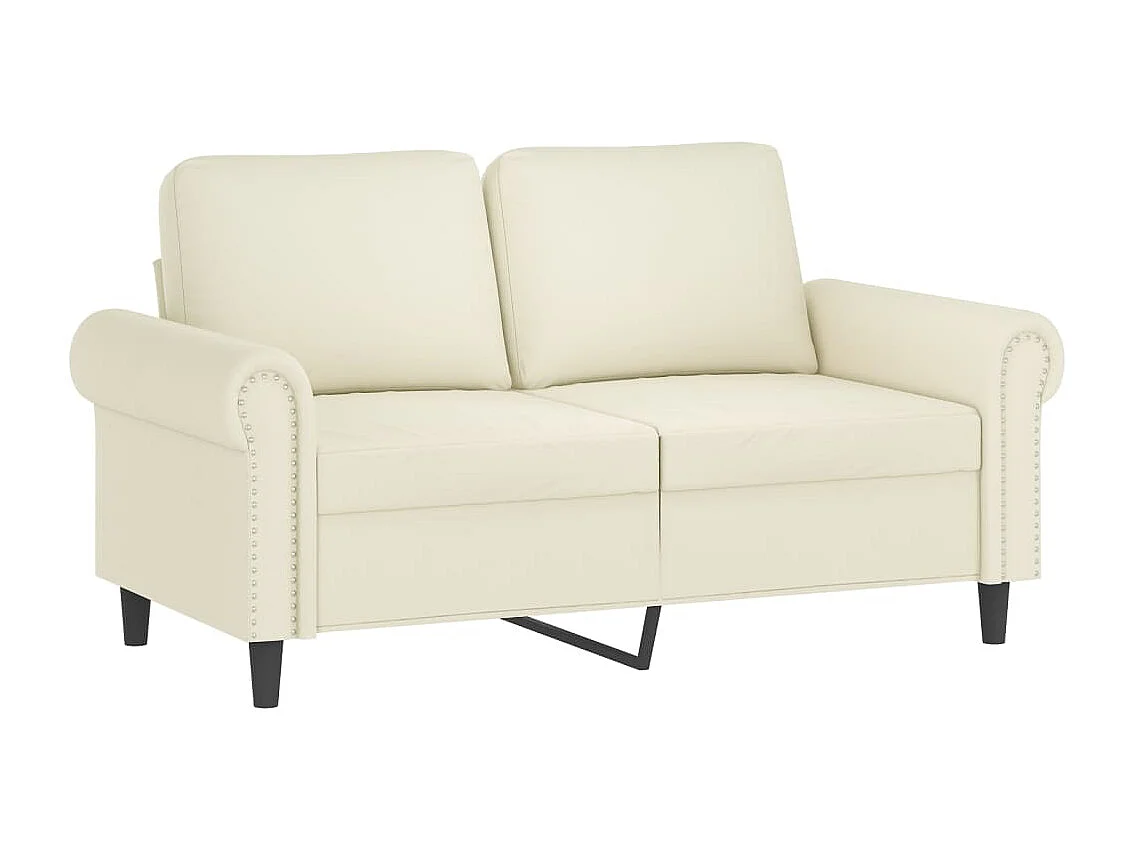 Canapé 2 places avec oreillers décoratifs crème 120 cm velours