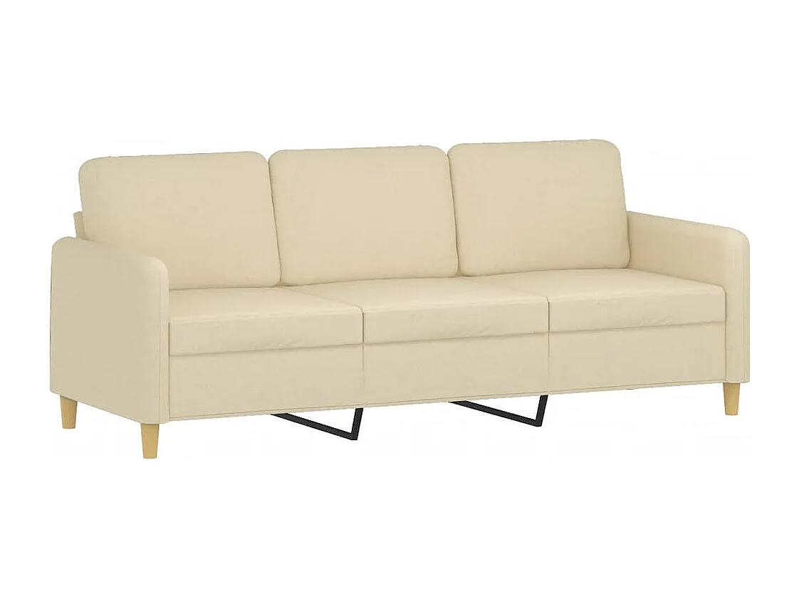 Canapé à 3 places Crème 180 cm Tissu