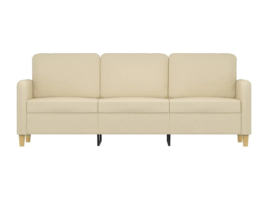 Canapé à 3 places Crème 180 cm Tissu