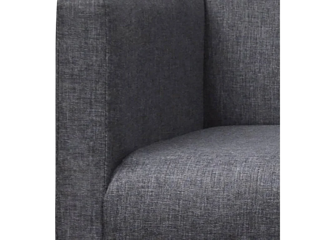 Banco con cojín acolchado madera de caucho tela gris oscuro