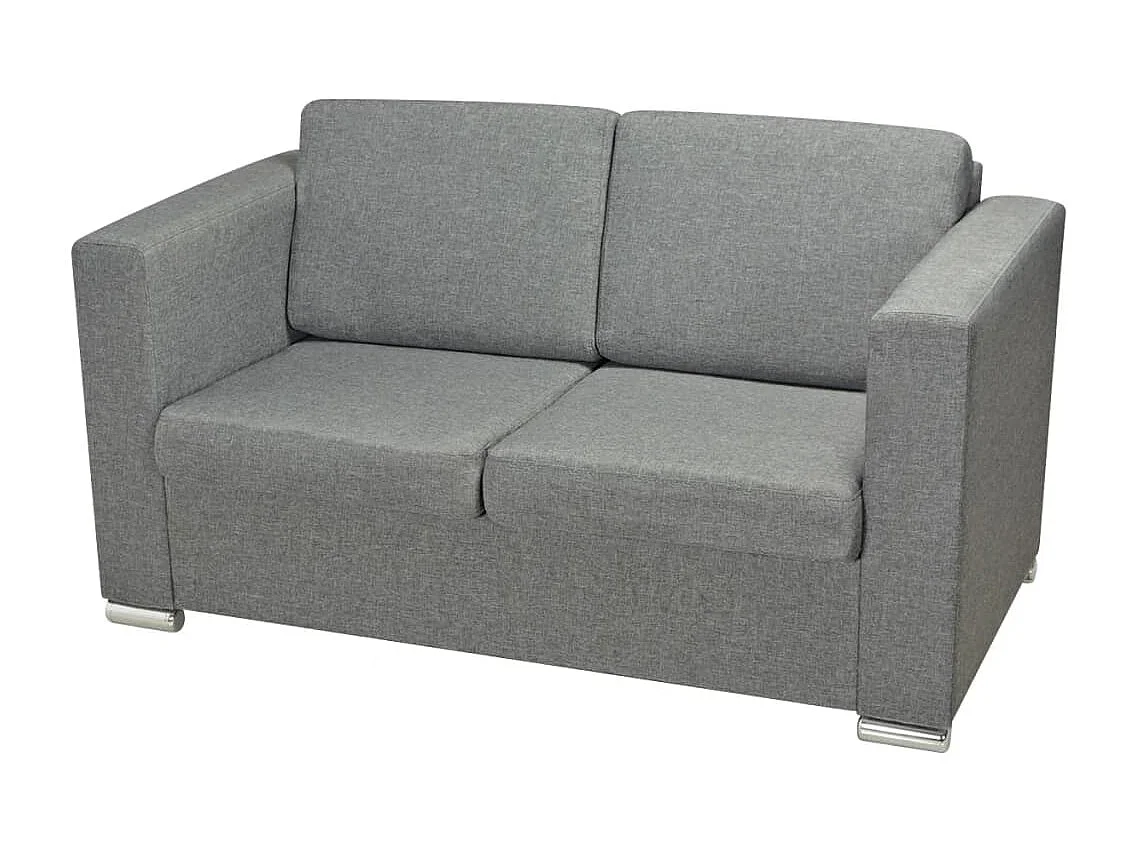 Canapé à 2 places Tissu Gris clair
