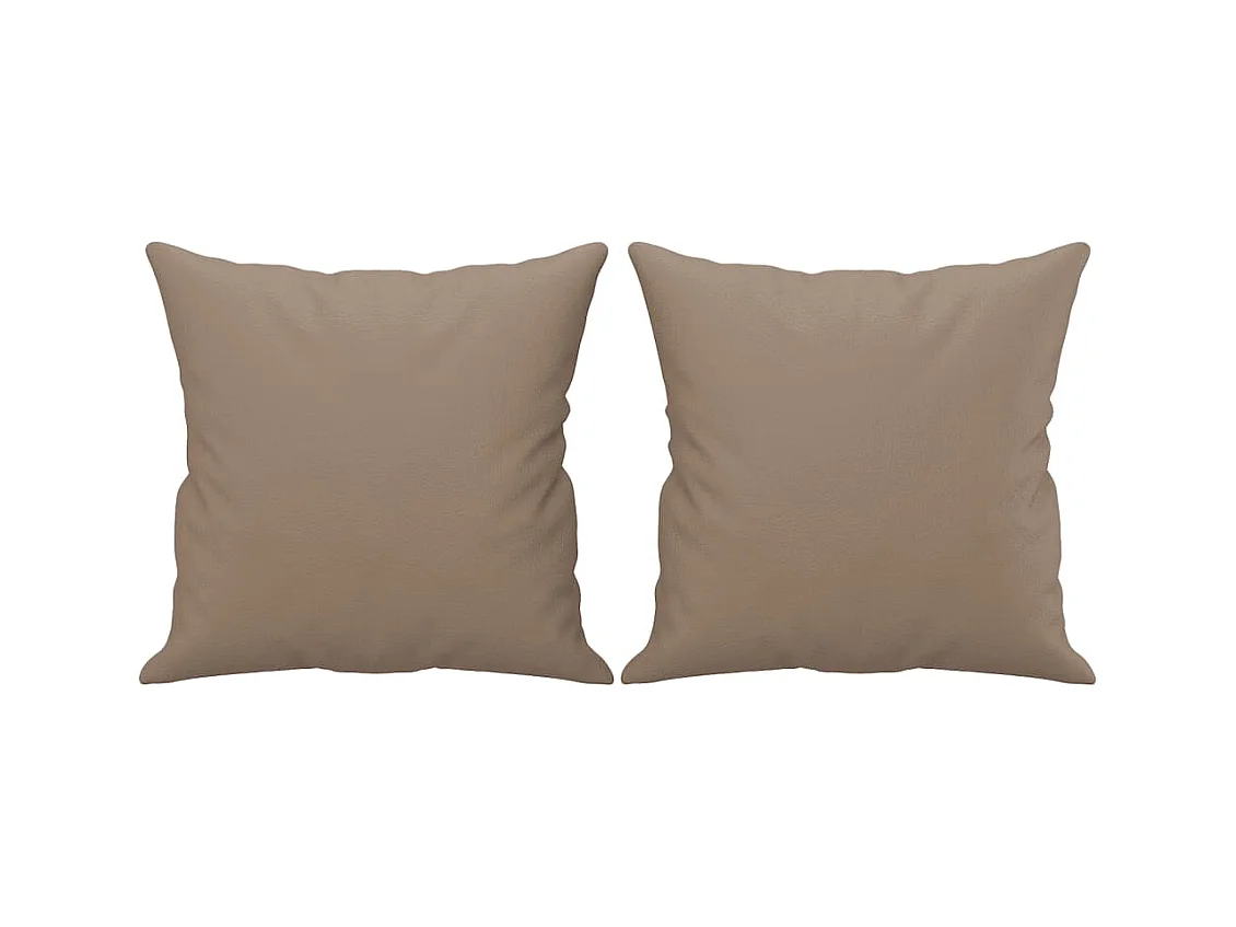 Sofá de 2 plazas con cojines cuero sintético capuchino 120 cm