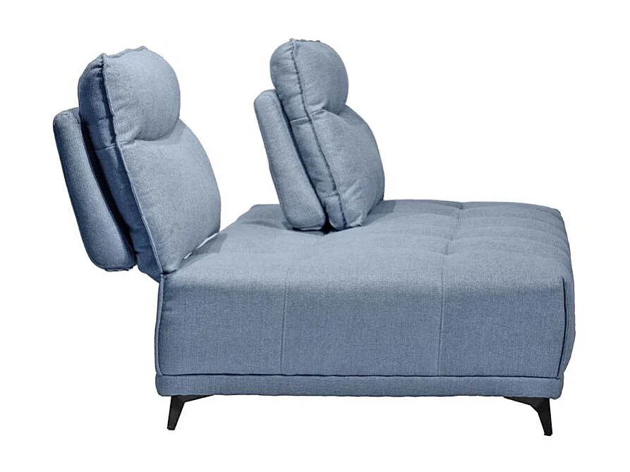 Chauffeuse double modulable tissu bleu clair dossier réglable - GINA