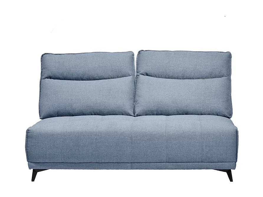 Chauffeuse double modulable tissu bleu clair dossier réglable - GINA