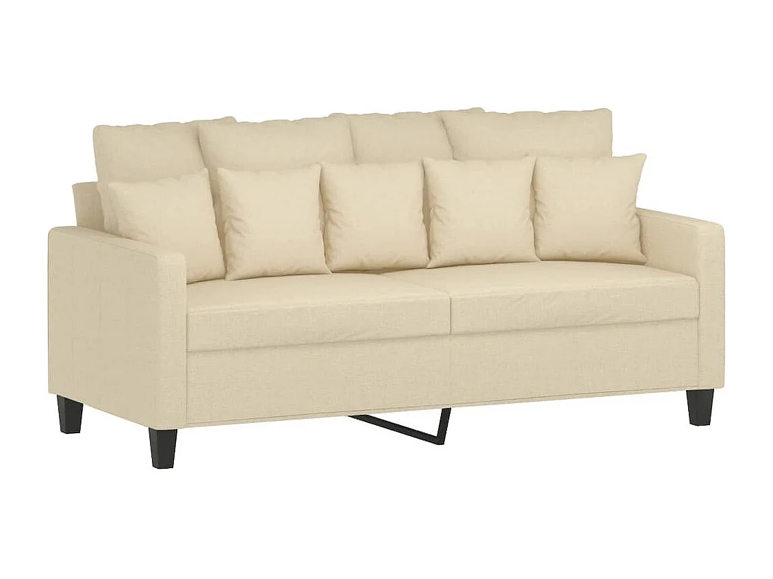 Ensemble de canapés 3 pièces avec coussins Crème Tissu