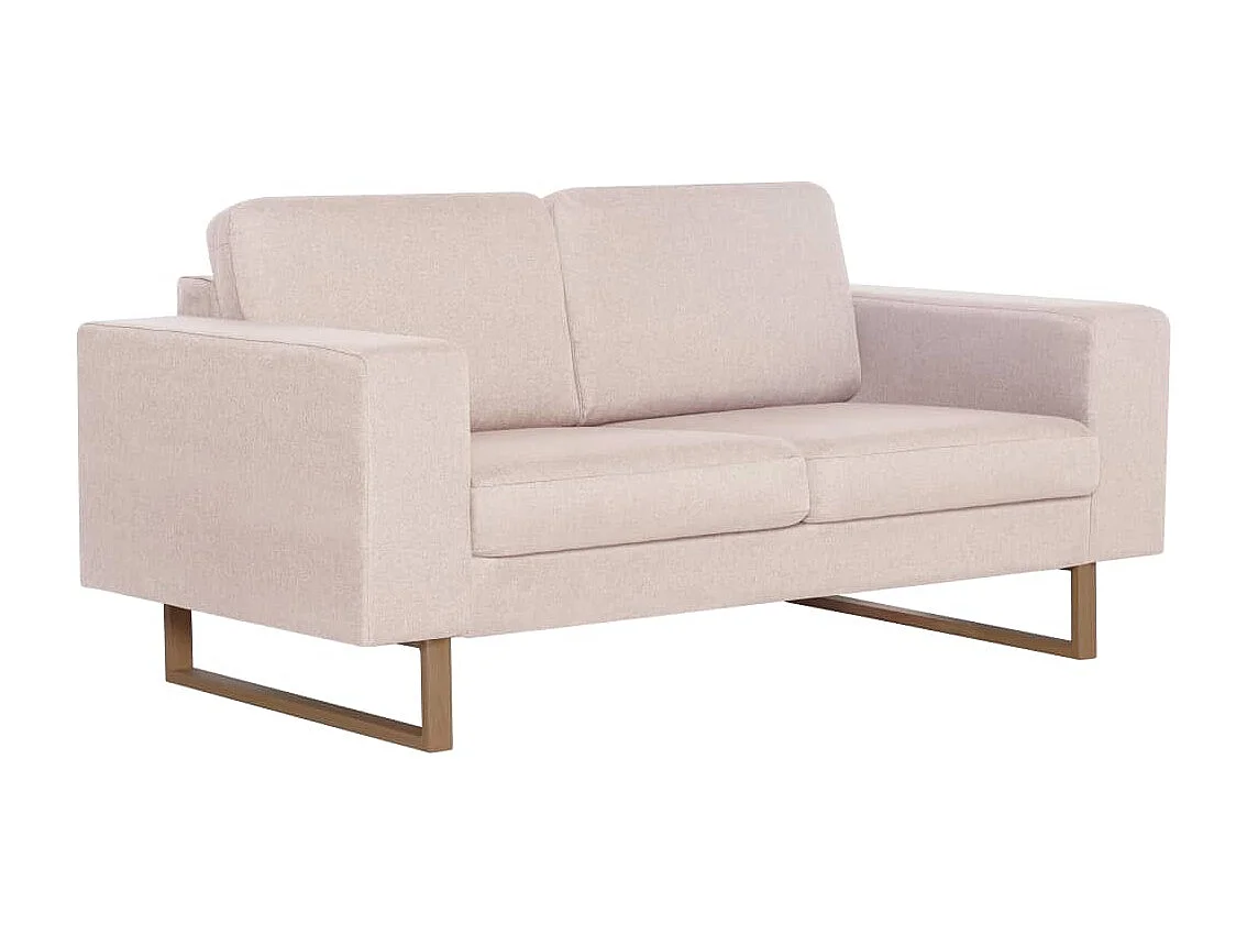 Ensemble de canapé 2 pièces Tissu Crème