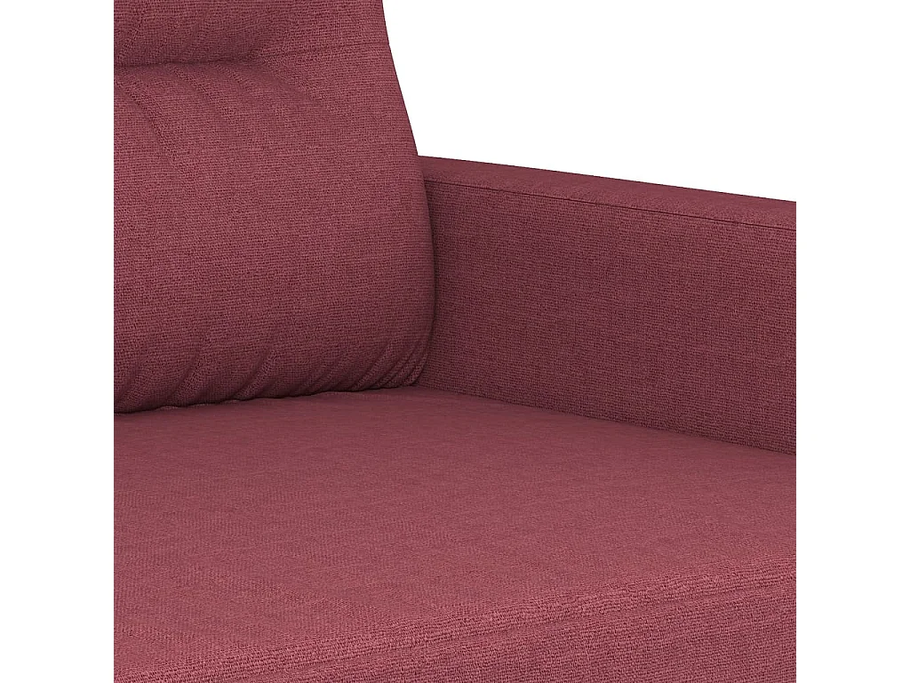 Ensemble de canapés 2 pièces avec coussins rouge bordeaux tissu