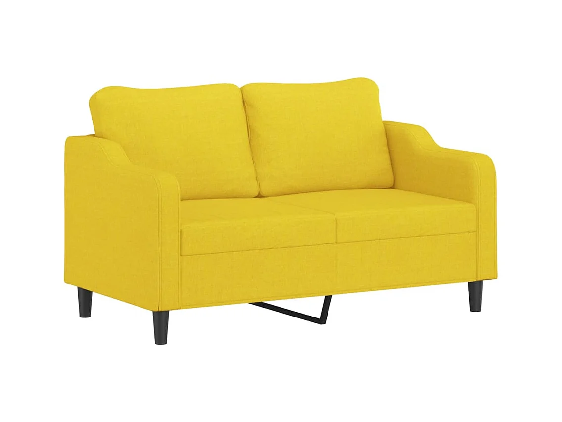 Ensemble de canapés 2 pièces avec coussins Jaune clair Tissu
