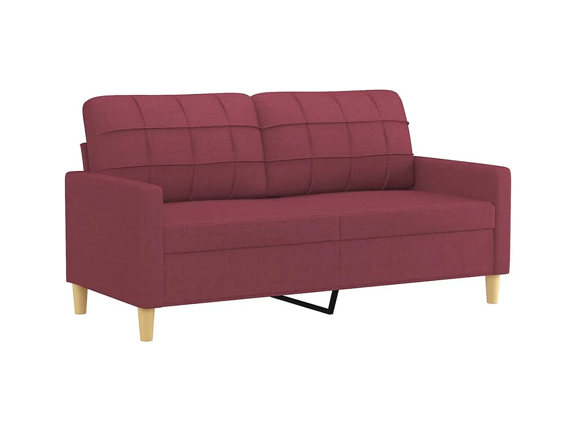Ensemble de canapés 2 pièces avec coussins Rouge bordeaux Tissu