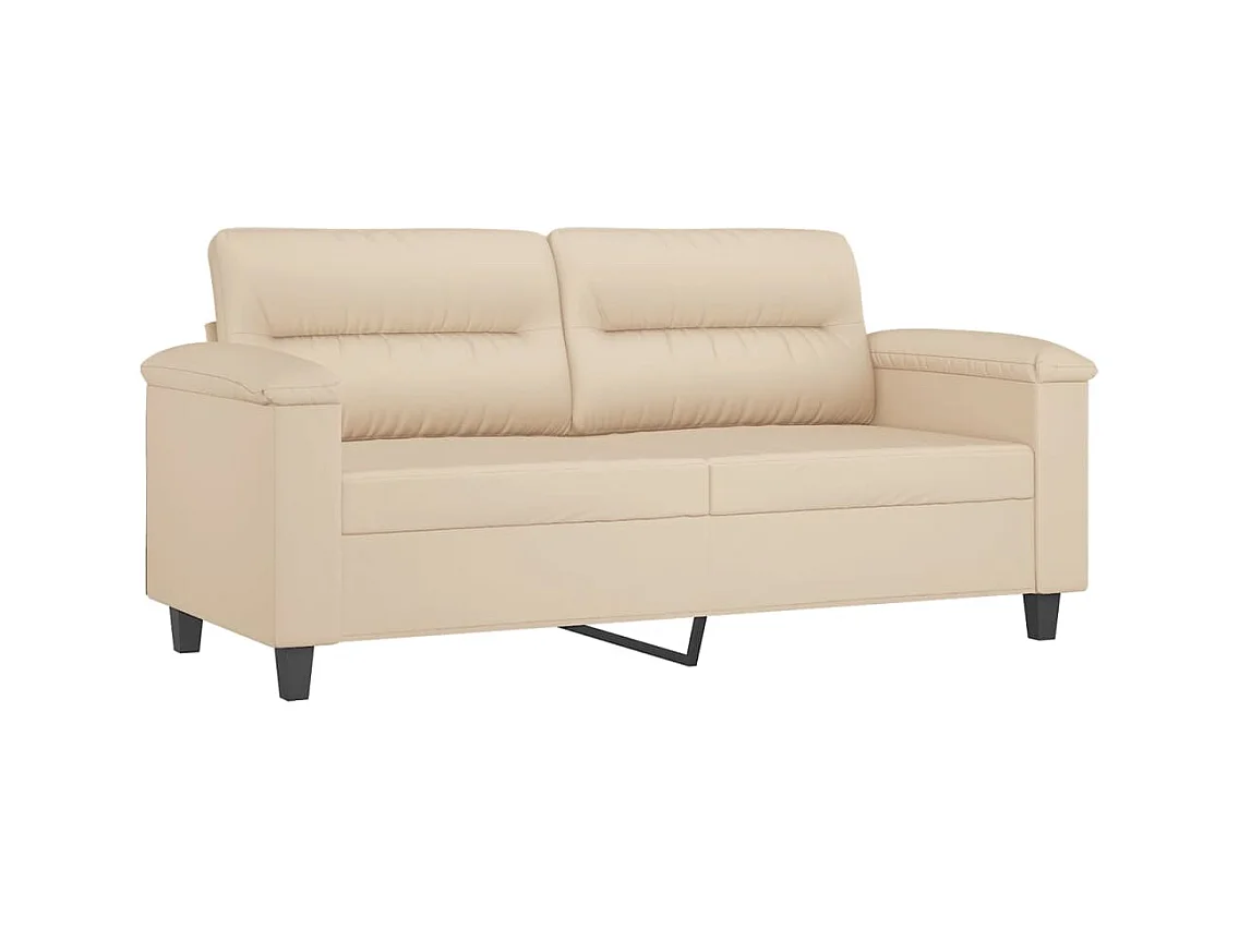 Ensemble de canapés 2 pièces avec coussins crème tissu microfibre