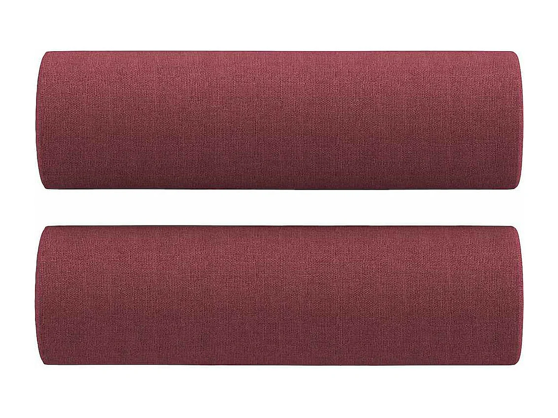 Ensemble de canapés 2 pièces avec coussins rouge bordeaux tissu