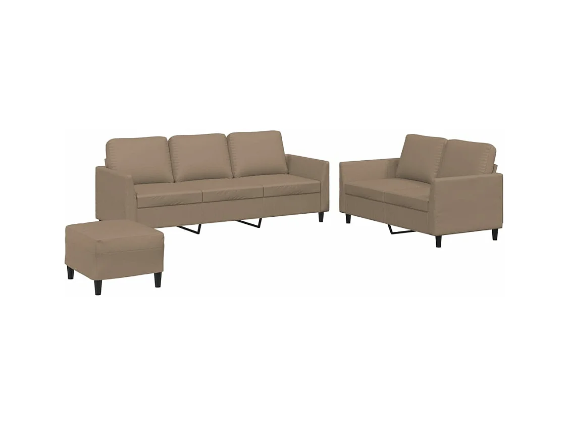 Ensemble de canapés 3 pièces avec coussins Cappuccino Similicuir