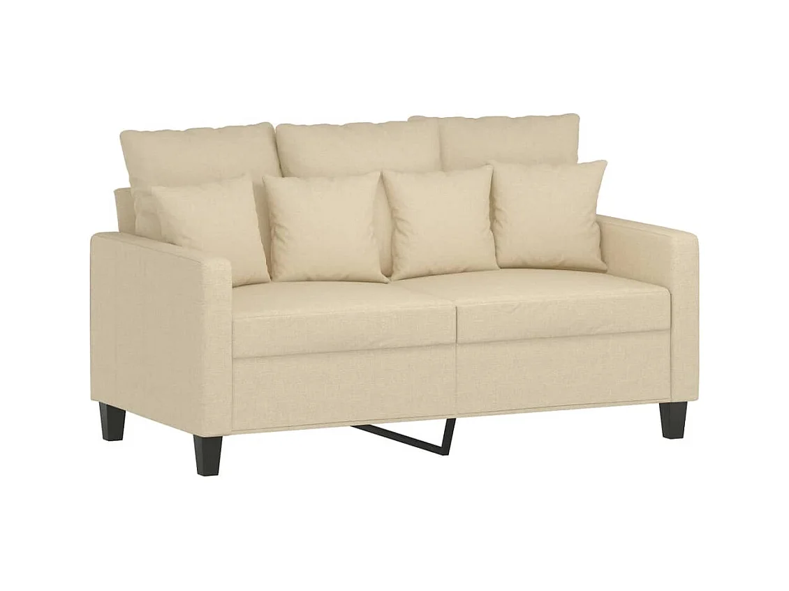 Ensemble de canapés 2 pièces avec coussins Crème Tissu