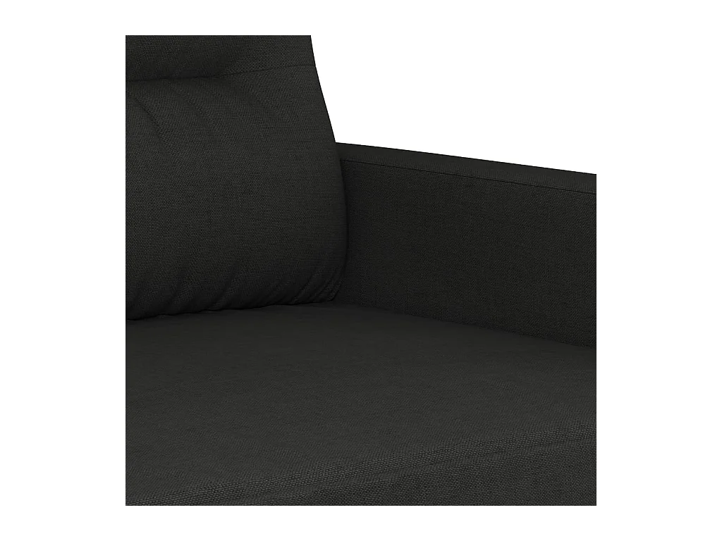 Ensemble de canapés 3 pièces avec coussins noir tissu