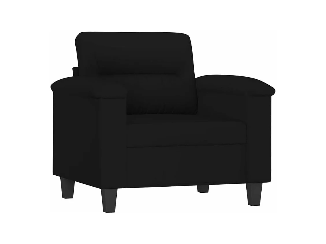 Juego de sofás con cojines 3 piezas tela microfibra negro