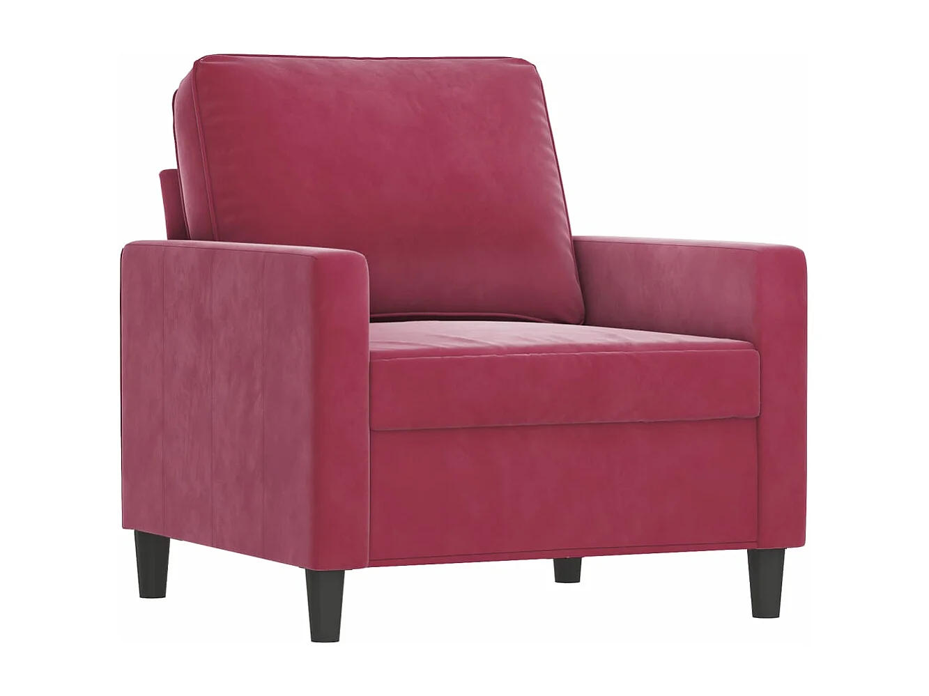 4 peças conjunto de sofás com almofadas veludo vermelho-tinto