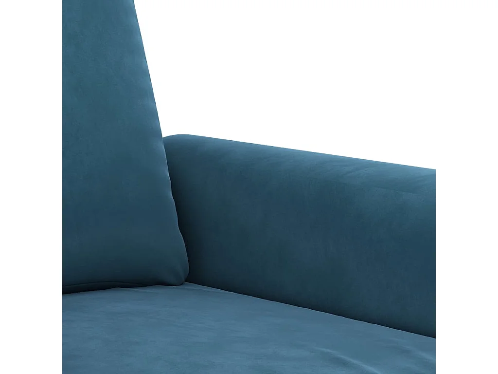 3 peças conjunto de sofás com almofadas veludo azul