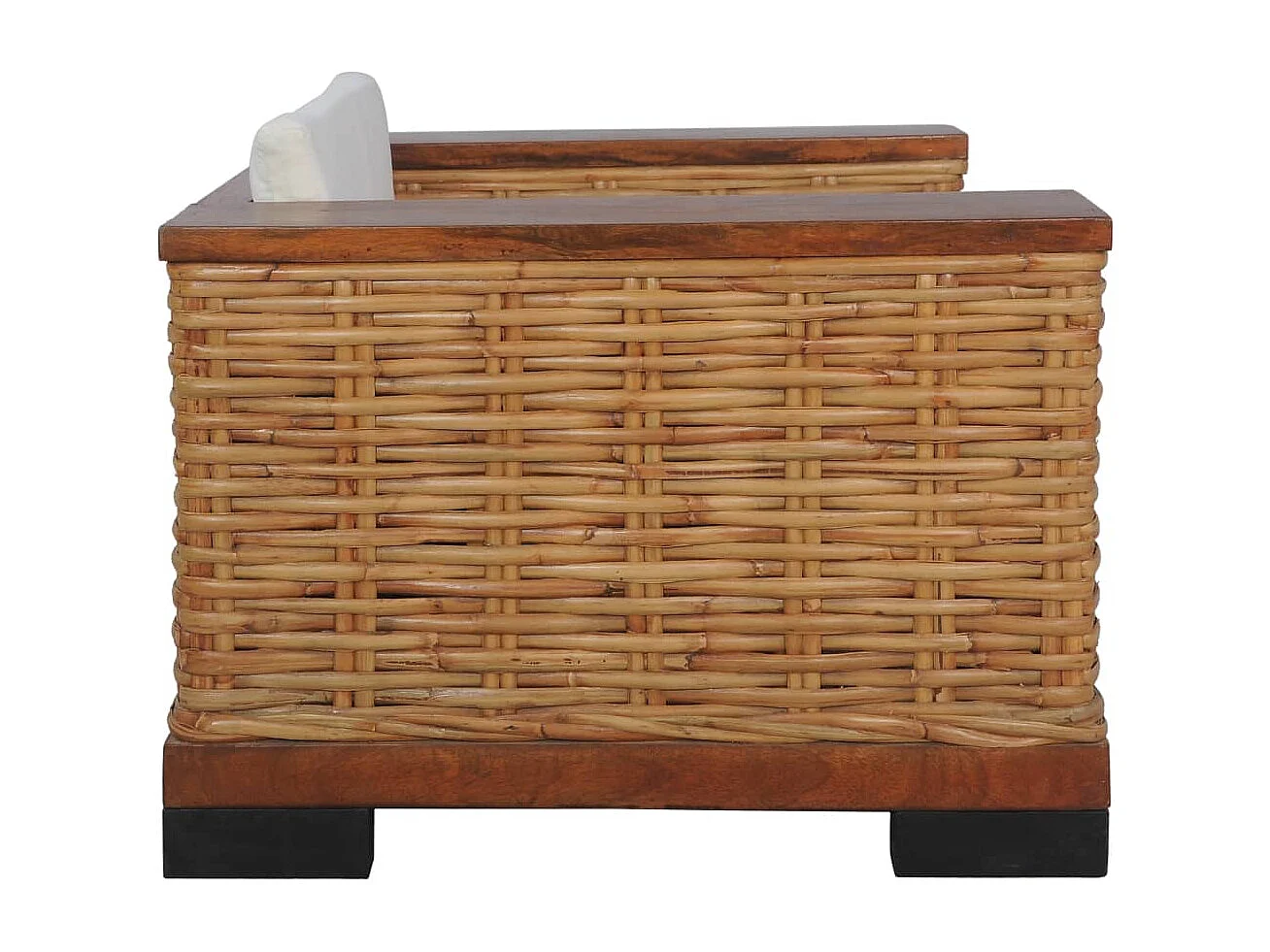 Juego de sofás con cojines 2 piezas de ratán natural marrón