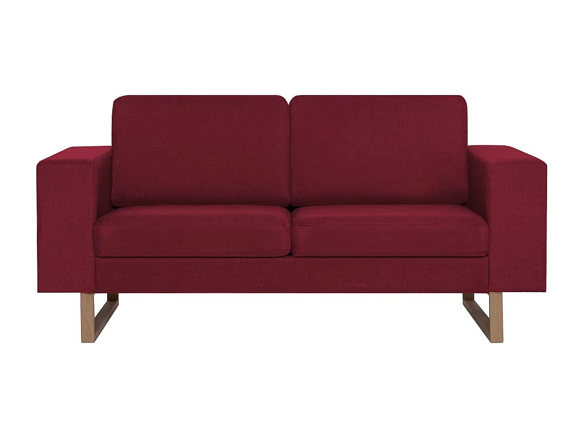 Ensemble de canapé 2 pièces Tissu Rouge bordeaux