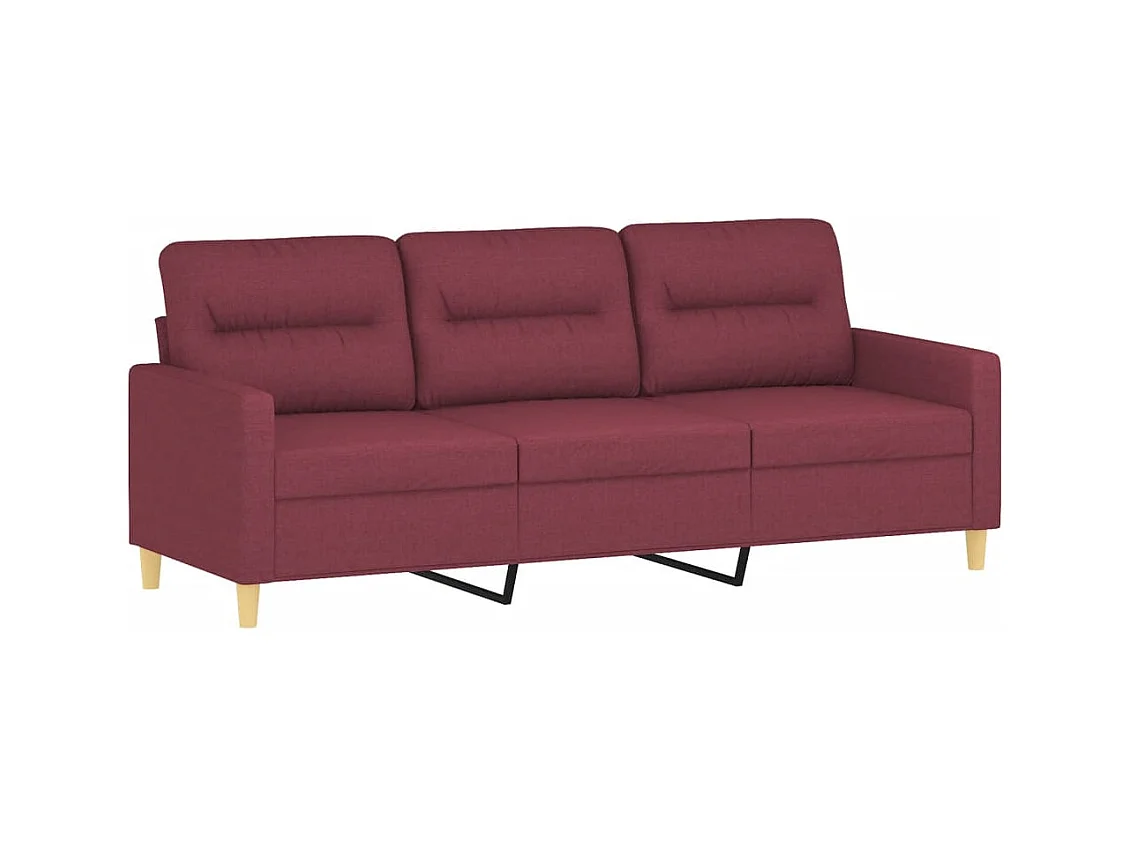 Ensemble de canapés 3 pièces avec coussins Rouge bordeaux Tissu
