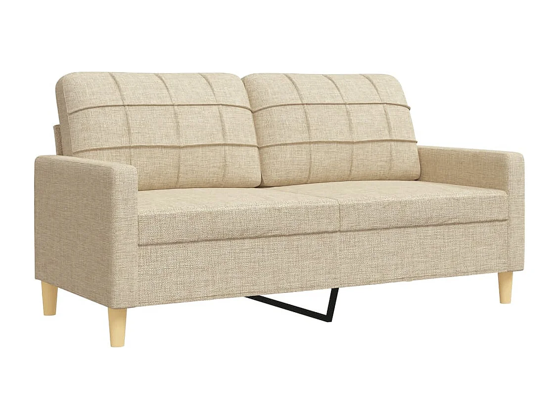 Ensemble de canapés 3 pièces avec coussins décoratifs crème tissu