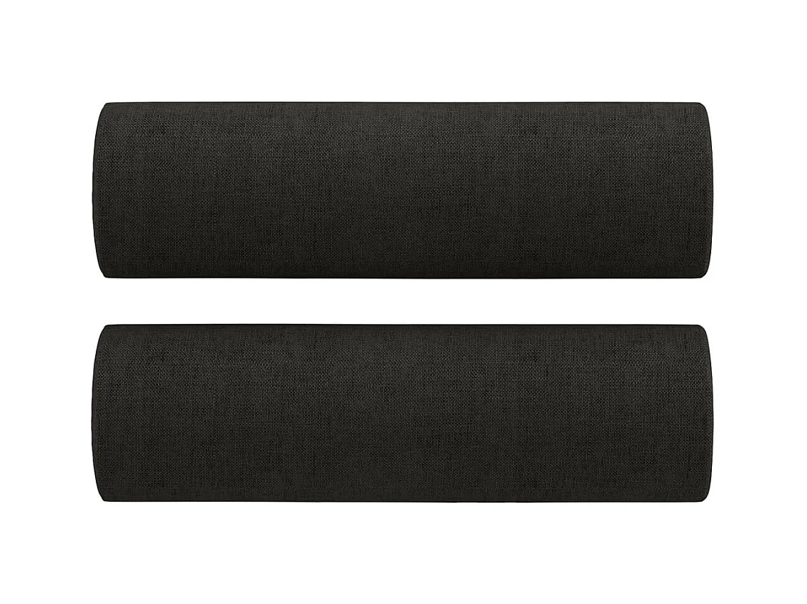 Ensemble de canapés 2 pièces avec coussins noir tissu