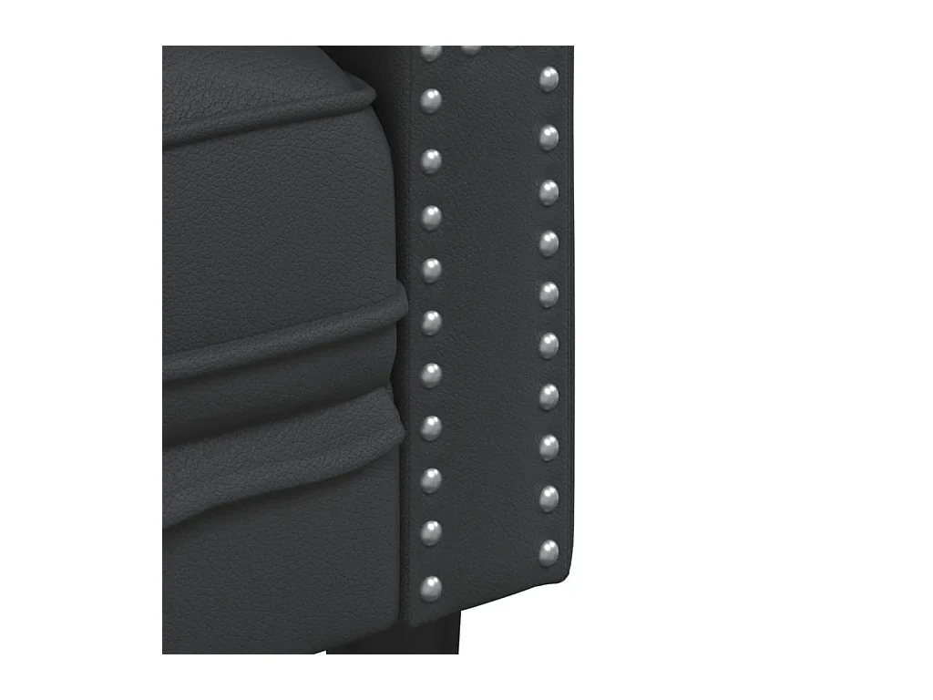 Ensemble de canapé Chesterfield 3 pièces noir similicuir