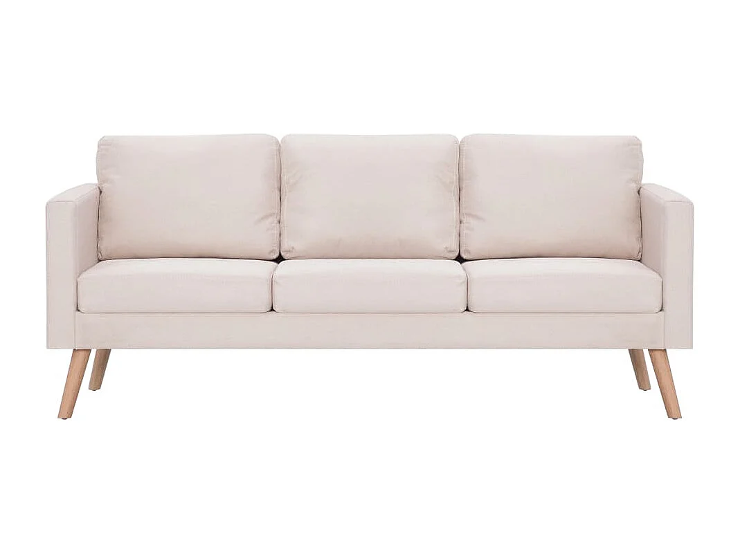 2 peças conjunto de sofás tecido cor creme