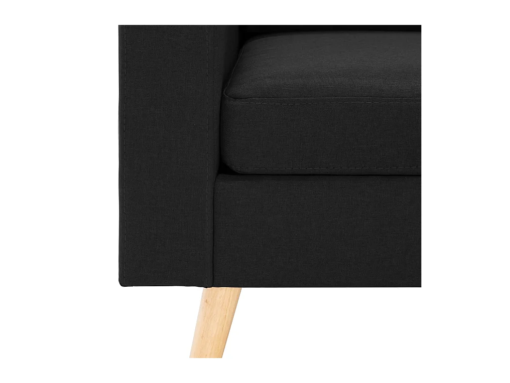 Ensemble de canapés 2 pièces Tissu Noir