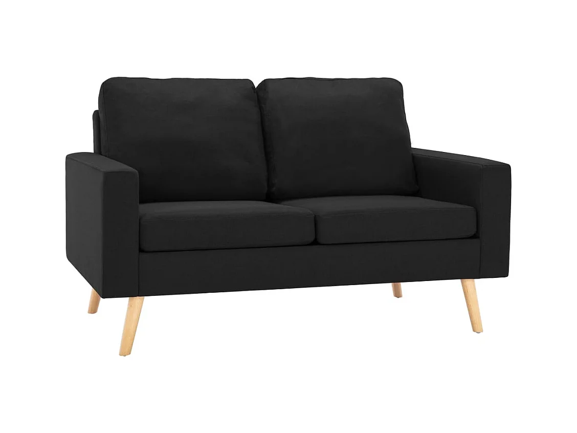 Ensemble de canapés 2 pièces Tissu Noir