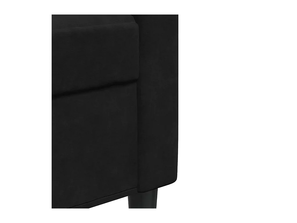 Ensemble de canapés 3 pièces avec coussins Noir Velours