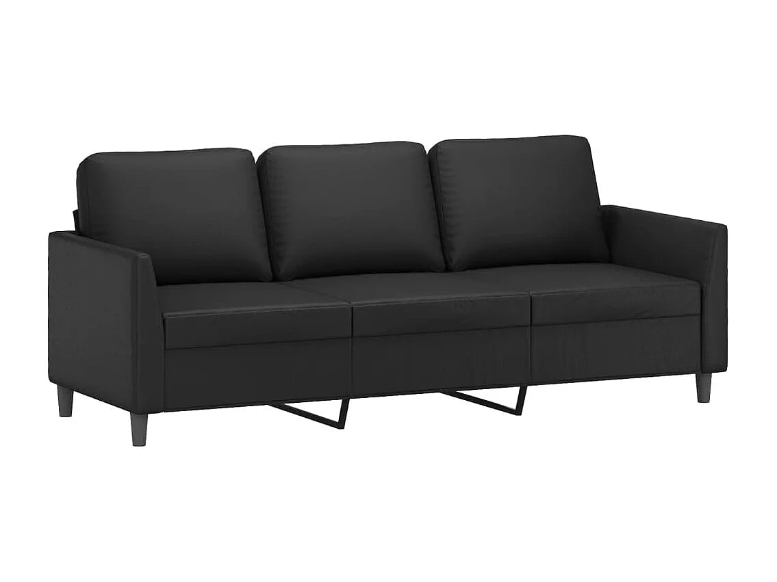 2-delige Loungeset met kussens kunstleer zwart