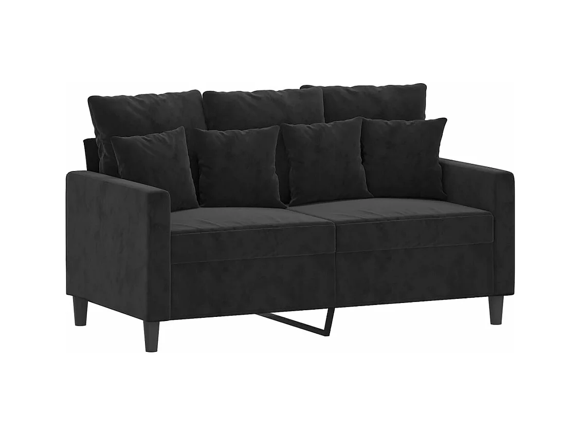 Ensemble de canapés 2 pièces avec coussins Noir Velours
