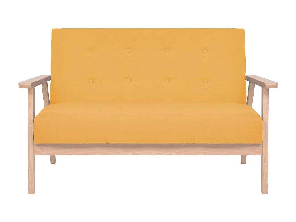 Ensemble de canapé 3 pièces Tissu jaune