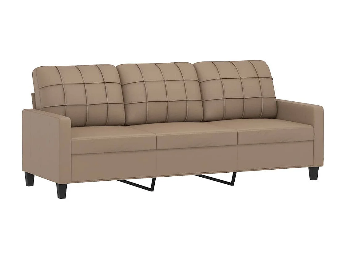 2-delige Loungeset met kussens kunstleer cappuccino