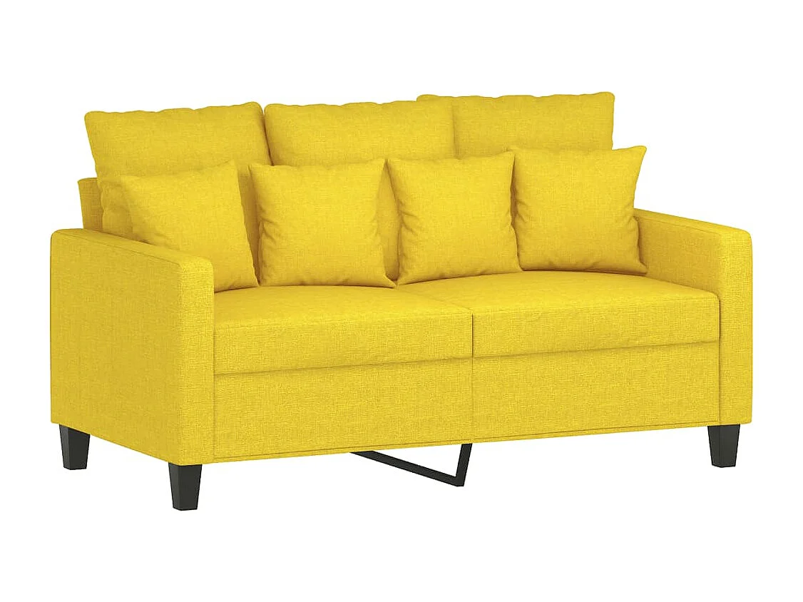Juego de sofás con cojines 4 piezas tela amarillo claro