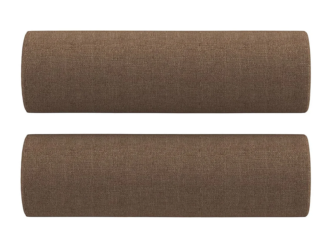 Ensemble de canapés 3 pièces avec coussins marron tissu