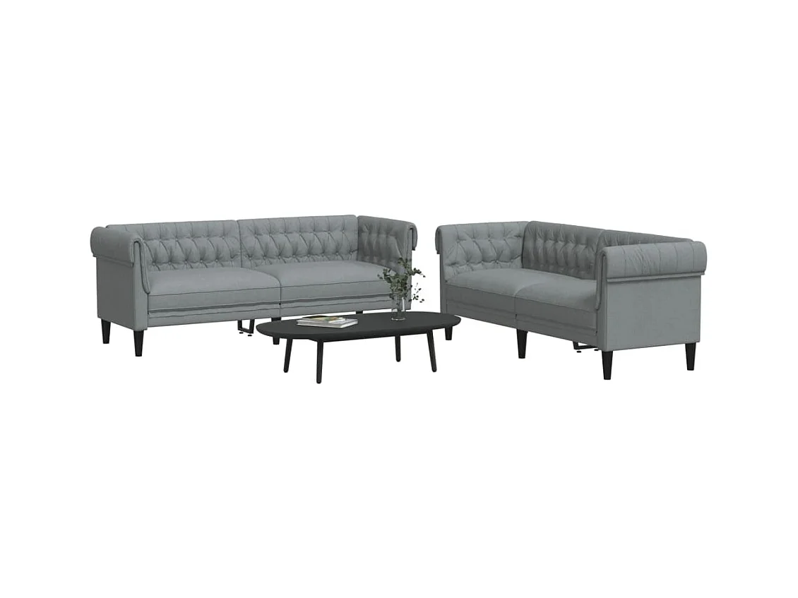 Ensemble de canapés 2 pièces gris clair tissu