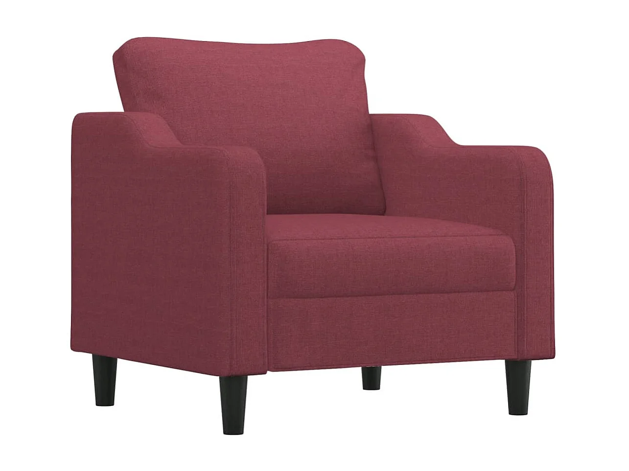 3 peças conjunto de sofás com almofadões tecido vermelho tinto