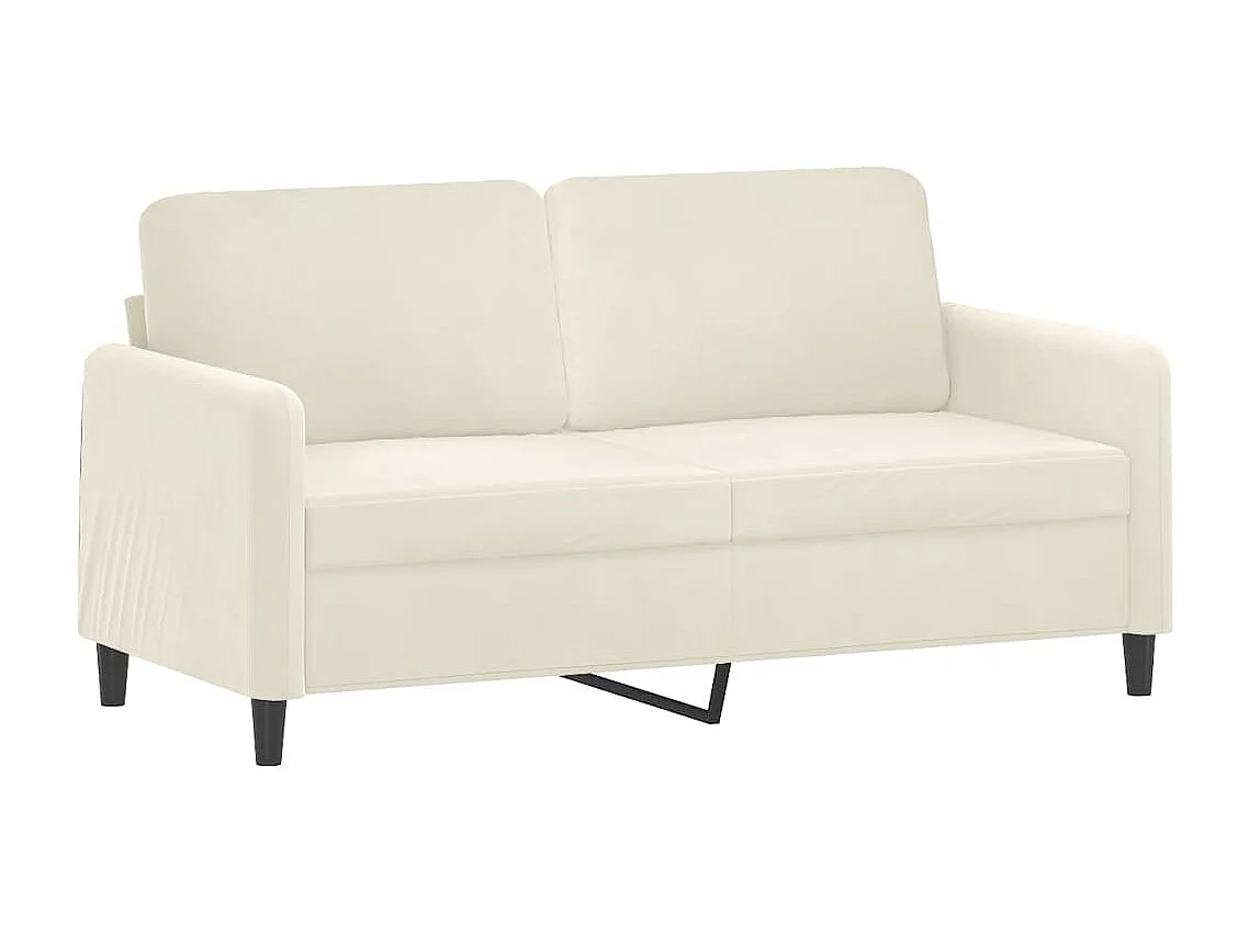 Ensemble de canapés 3 pièces avec coussins crème velours