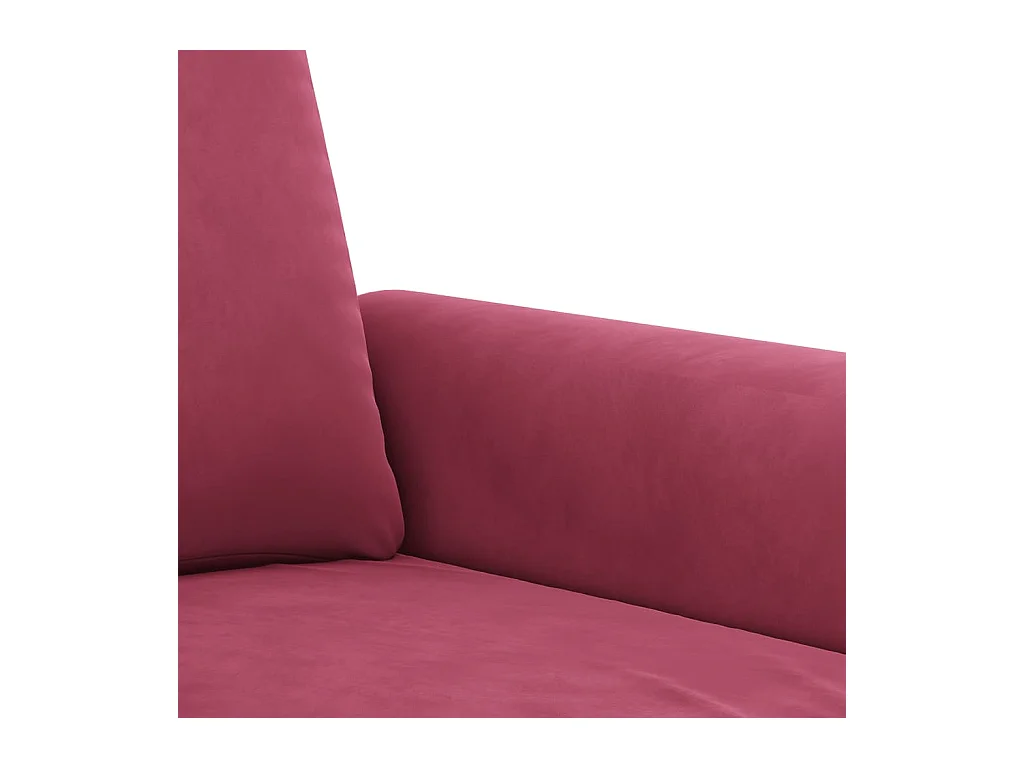 3 peças conjunto de sofás com almofadas veludo vermelho-tinto