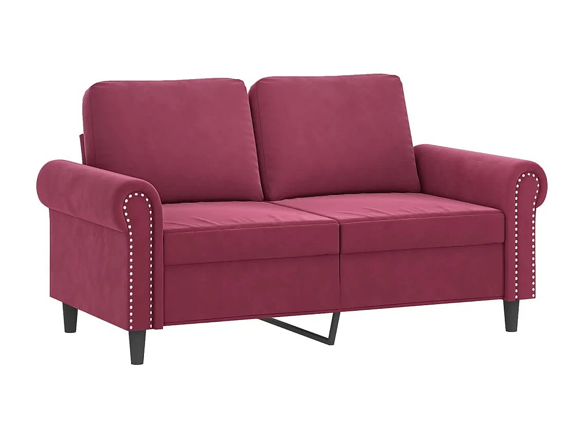 2-delige Loungeset met kussens fluweel wijnrood