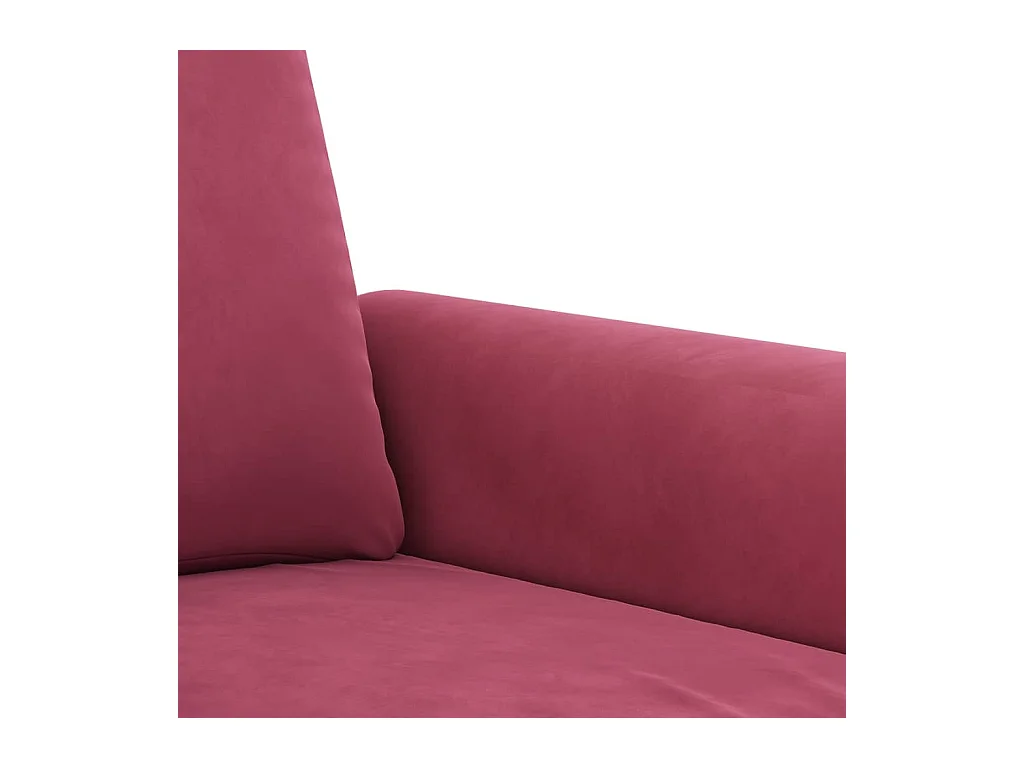 Ensemble de canapés 2 pièces avec coussins Rouge bordeaux Velours